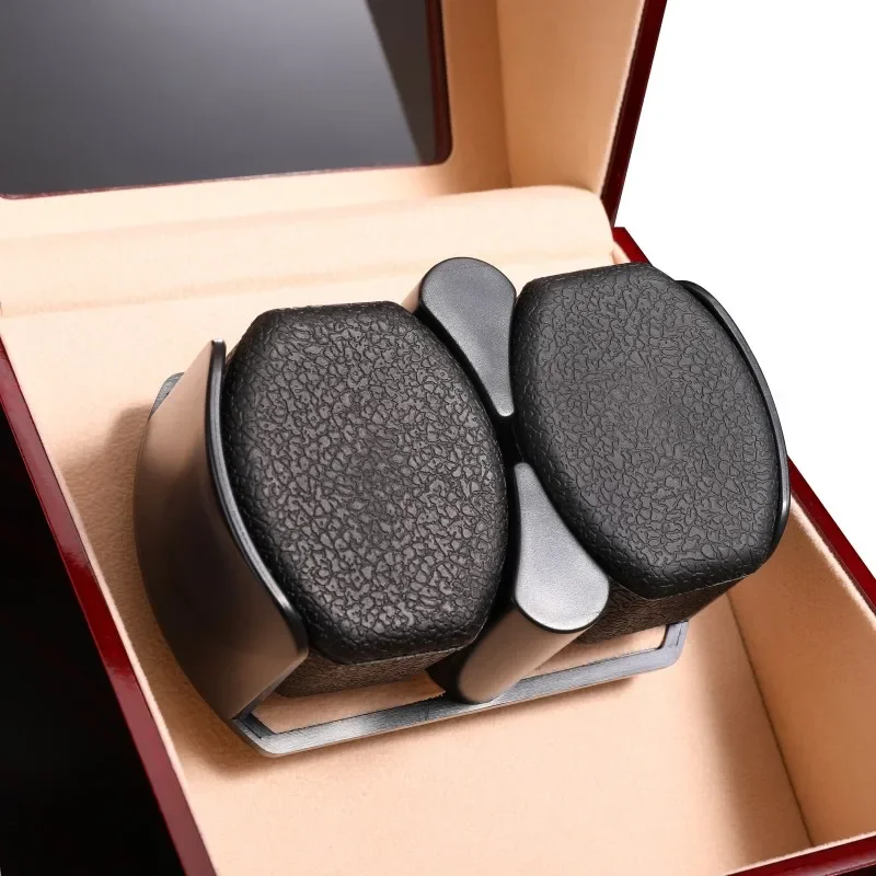 Luxury Wooden Single Automatic Watch Winder with Silent Mabuchi Motor, Glass Display Case, Battery or Adapter Powered Storage Box, Elegant Rotation Shaker for Mechanical Timepieces and Safe Jewelry Holder - 图片 5