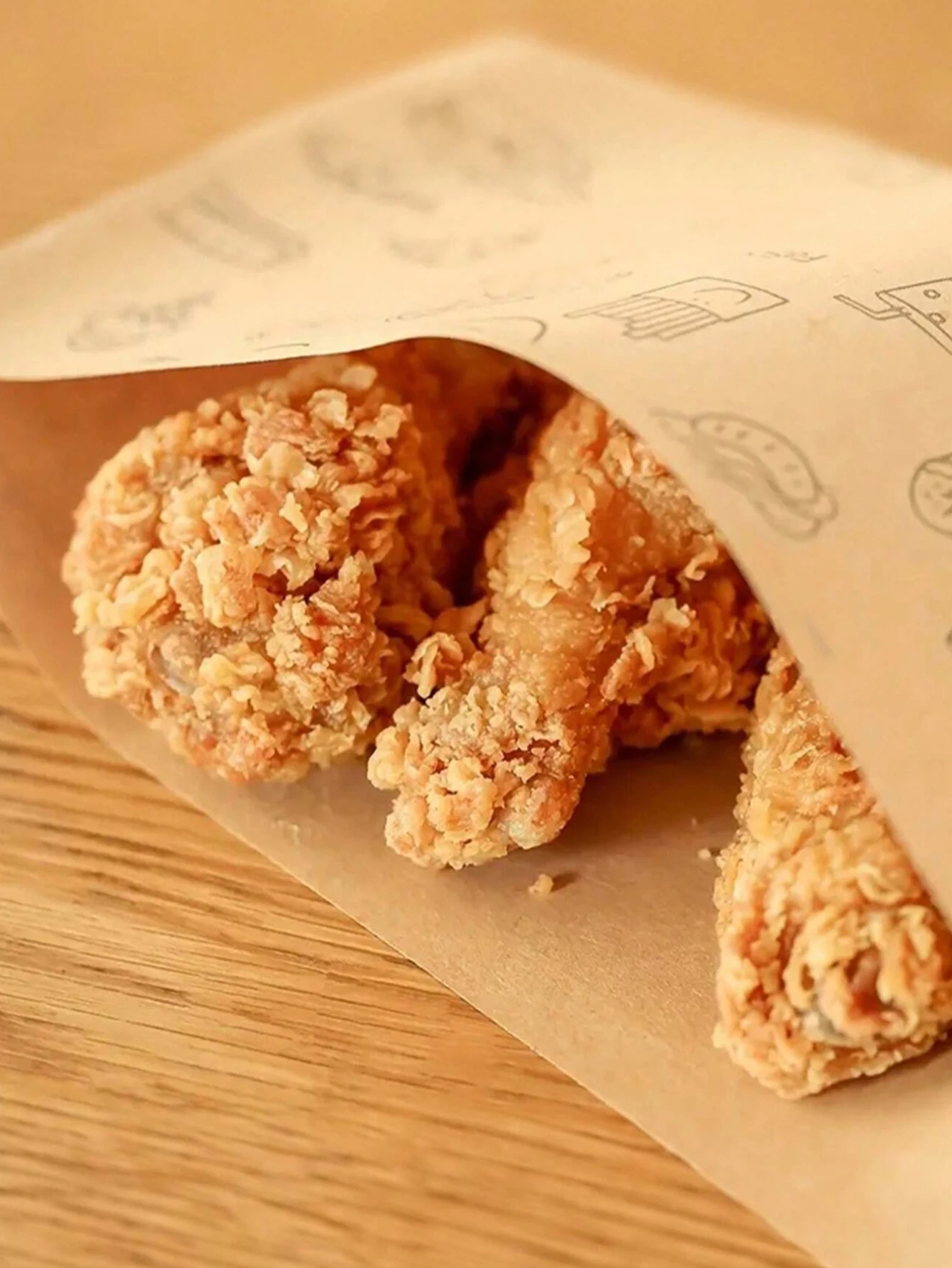 50PCS Grease-Resistant Kraft Paper Food Wrapping Sheets – Oil-Proof Sandwich, Burger, Fries, Toast & Fried Food Liners – Cute Bear Print Party Disposable Paper Mats for Home, Restaurant, Bakery 13