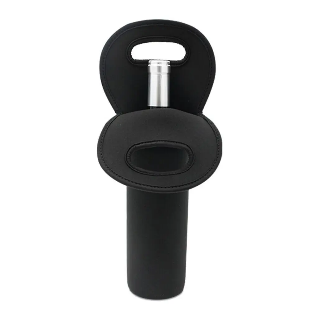 Insulated Neoprene Wine Bottle Packaging Cover, Reusable Solid Color Protective Freezer Bag for 750ml Bottles, Portable Thermal Wine Carrier Gift Wrap Bag Black Red Blue - 图片 8