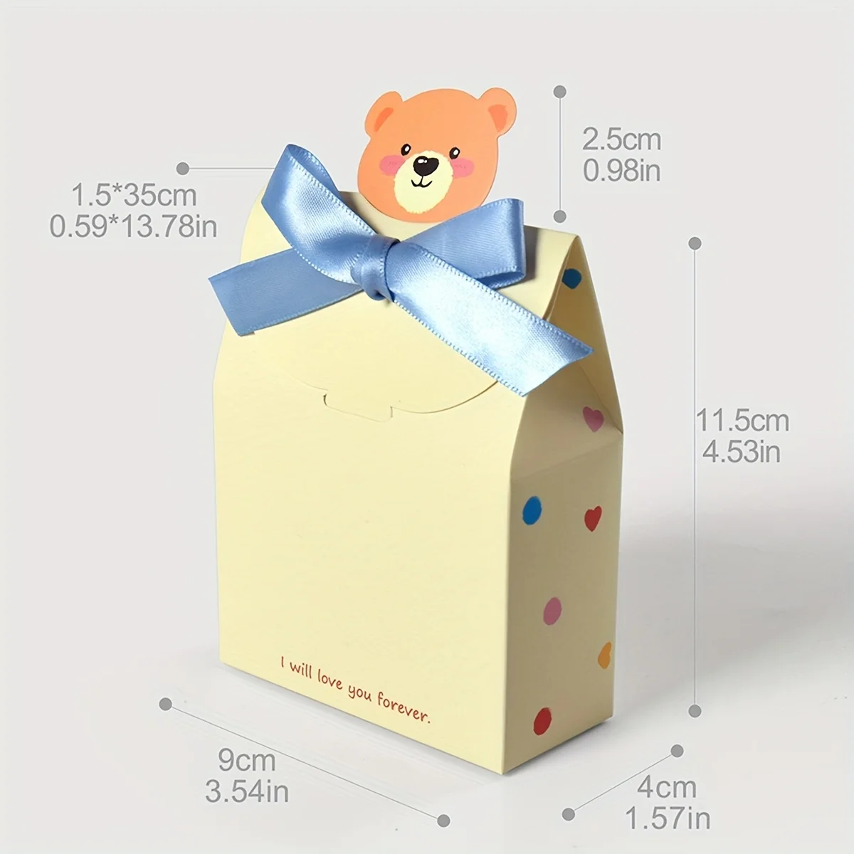 10PCS Cartoon Bear Foldable Square Gift Boxes, Durable and Stylish Paper Packaging for Gender Reveal, Weddings, Birthday Parties, Holiday Celebrations, Multi-Purpose Gift Box Set, Factory Direct Supply 9