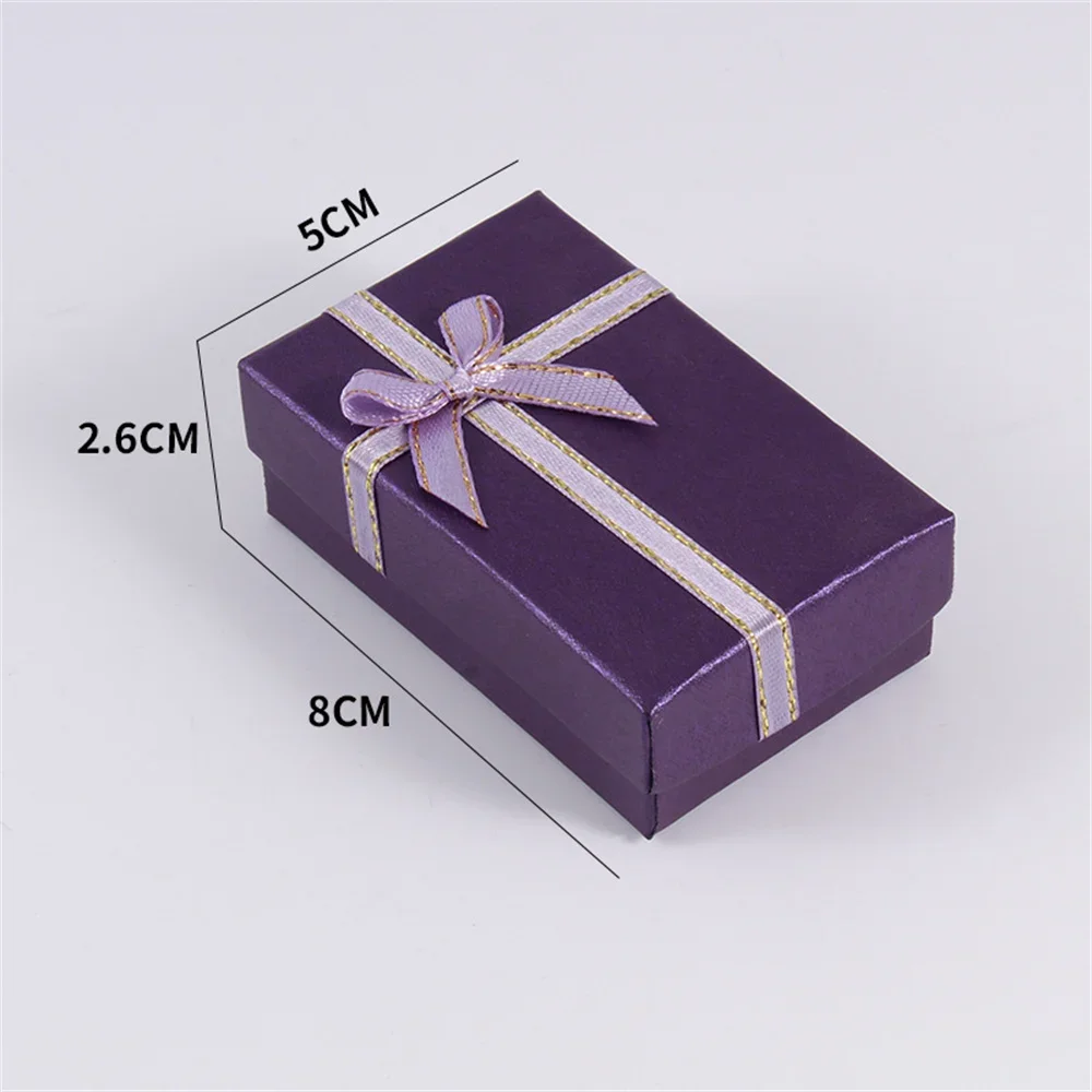 Bowknot Jewelry Packaging Box for Wedding Engagement, Elegant Paper Cardboard Gift Case for Ring Earrings Necklace Bracelet, Small Bow Shape Jewelry Storage Organizer Box for Romantic Gift Wrapping - 图片 11