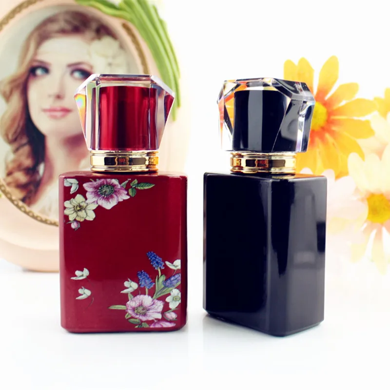 5/10PCS 50ML Square Glass Perfume Bottles, Refillable Empty Spray Containers in Black, Pink, White, or Red, Luxury Fragrance Packaging Bottles for Travel, Retail Display, Gifting, and Boutique Use 3
