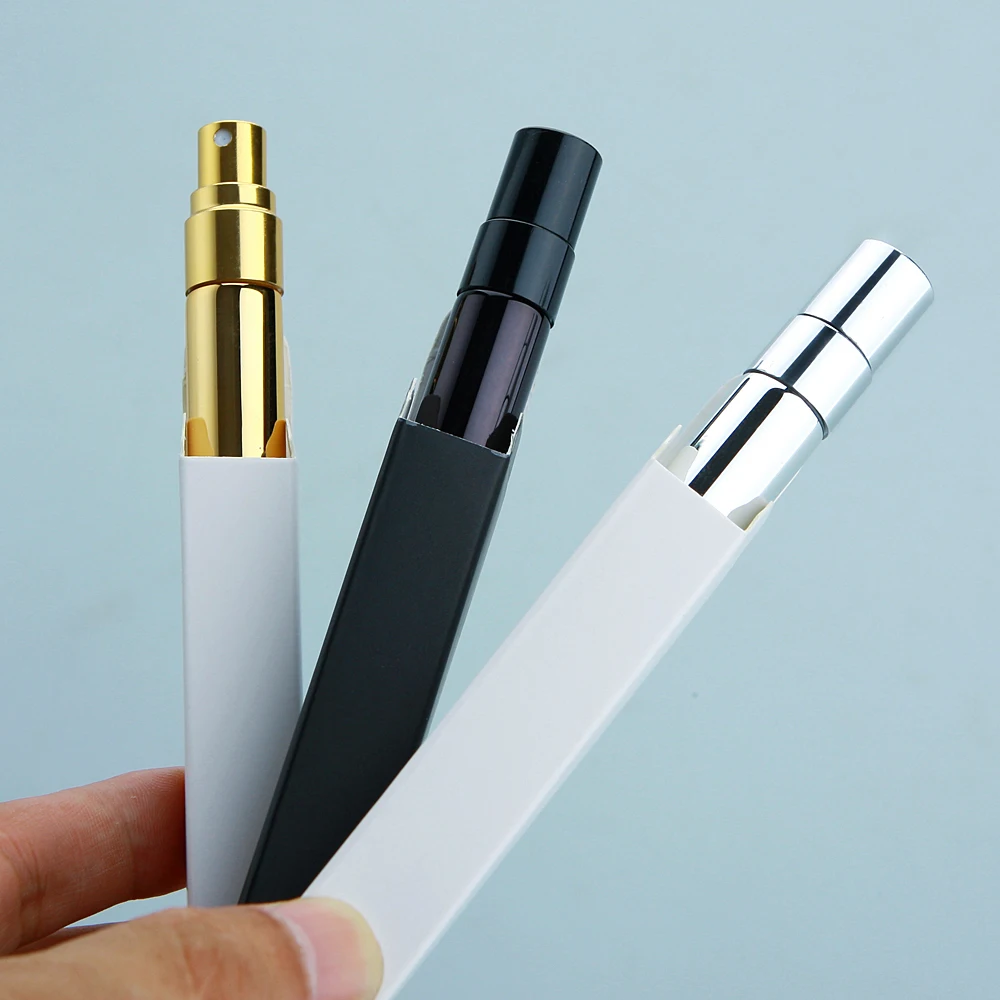 50pcs/Lot Electroplated Glass Perfume Bottles with Square Package Box, Refillable Atomizer Spray Parfum, Custom LOGO Printing Available with Frosted, UV Plating, Hot Stamping, Labeling for Cosmetic and Travel Use 4