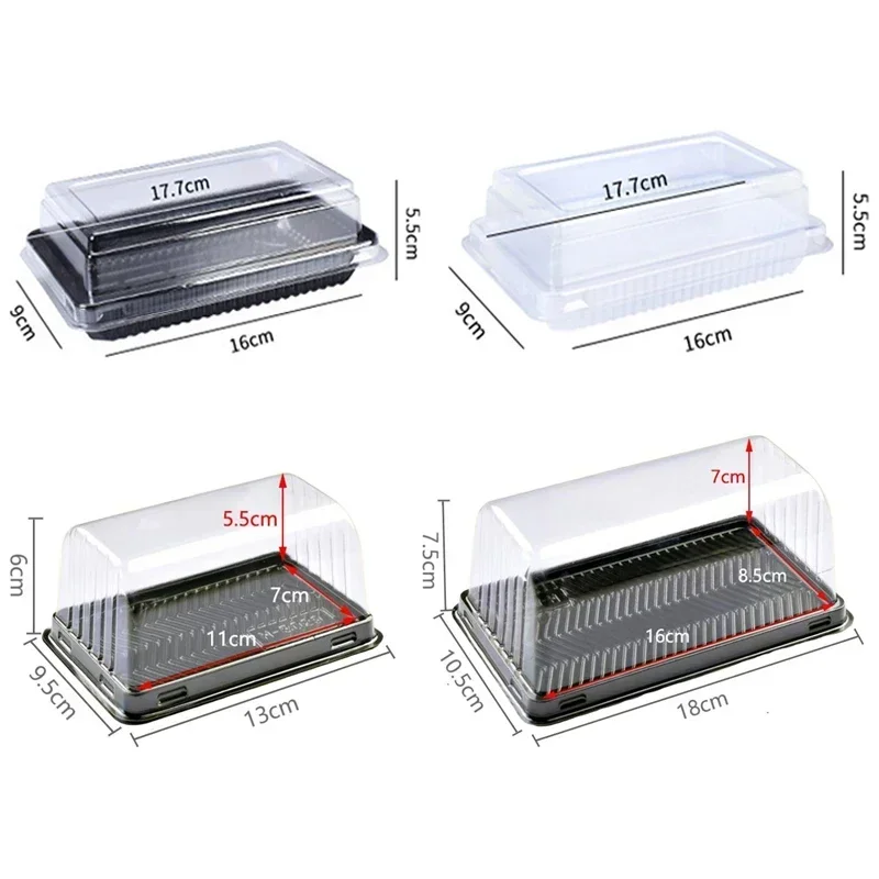 50Pcs Transparent Cake Boxes for Swiss Roll, Sandwich, Hot Dog, Yolk Pastry, DIY Baking Supplies, Food Packaging Containers, Party Favors and Gift Packaging - 图片 6