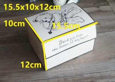 10 Pcs Blue Dog Bear Doll Paper Boxes 15.5×10×12cm for Wedding Birthday Valentine’s Day Chocolate Cookies Candy Macaron Packaging Food Safe Kraft Paper Gift Boxes