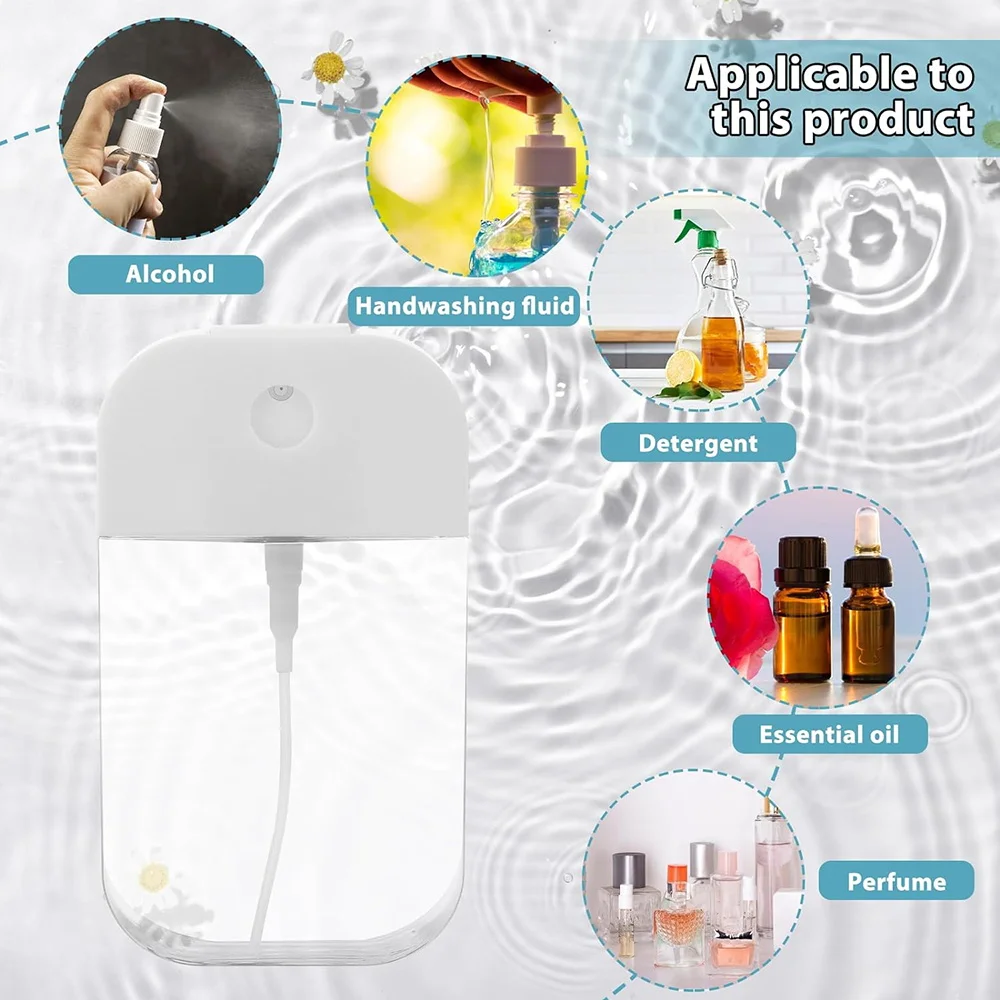 Portable Mini Spray Bottle with Funnel – Refillable Pink Flower and Letter Pattern Container for Perfume, Alcohol, Hand Sanitizer, Liquid Sub-Packaging, Travel-Friendly Cosmetic Sprayer - 图片 4