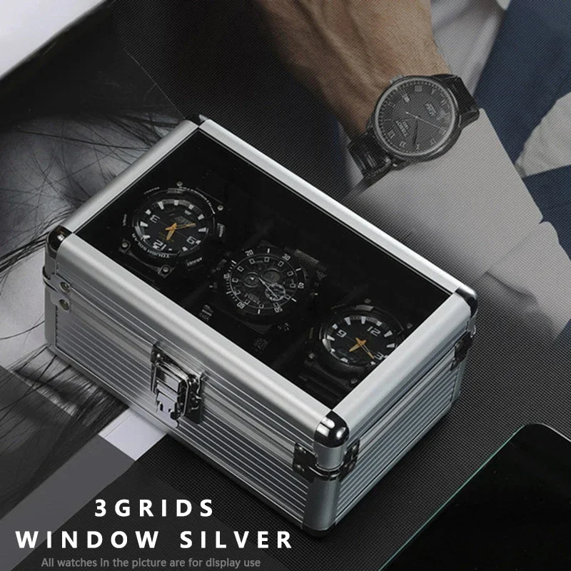Aluminum Watch Display Case with 1/3/5 Slots, Portable Suitcase Organizer for Men & Women, Multifunctional Clock Storage Box, Watch Stand Holder, Jewelry Storage and Travel Case with Secure Compartments - 图片 15