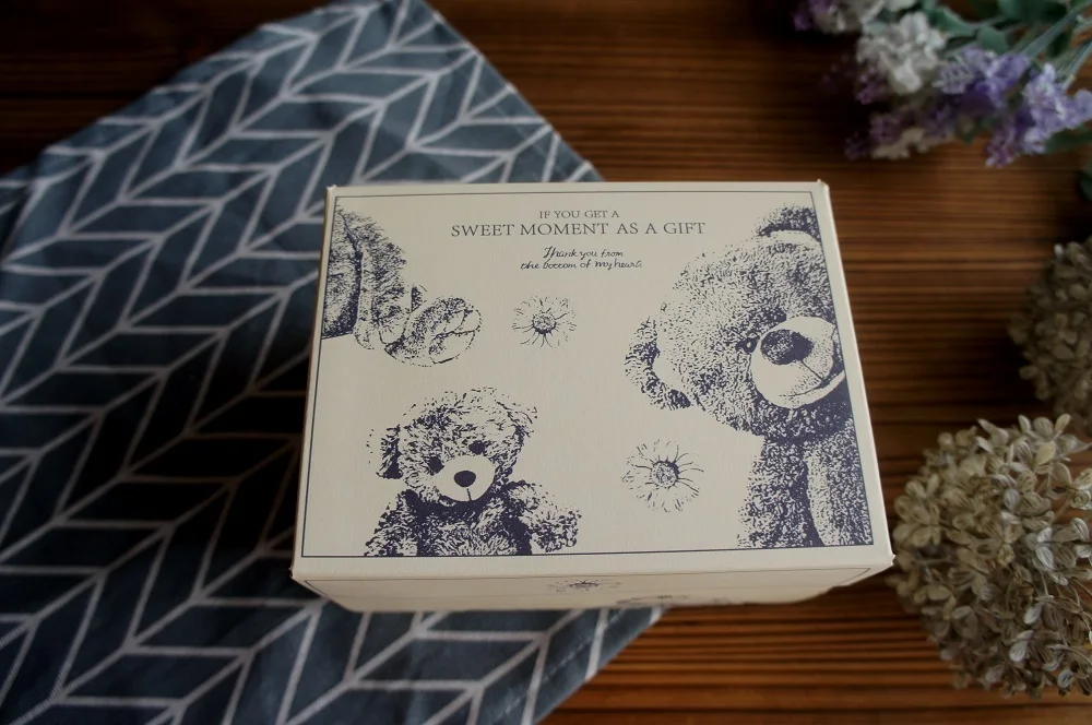 10 Pcs Blue Dog Bear Doll Paper Boxes 15.5×10×12cm for Wedding Birthday Valentine’s Day Chocolate Cookies Candy Macaron Packaging Food Safe Kraft Paper Gift Boxes 5