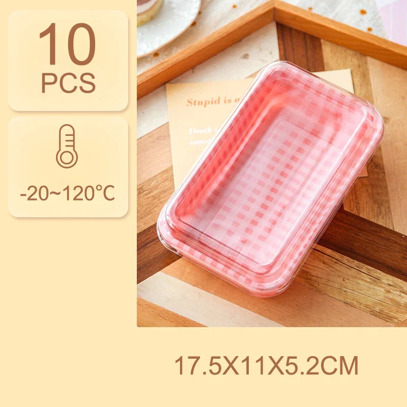 Disposable Lunch Boxes with Lids, Food-Grade Plastic Bento Containers for Vegetables, Fruit, Salad, Takeaway Meals, Cake, Sushi, and Portion-Controlled Meal Prep, 10/20pcs - 图片 10