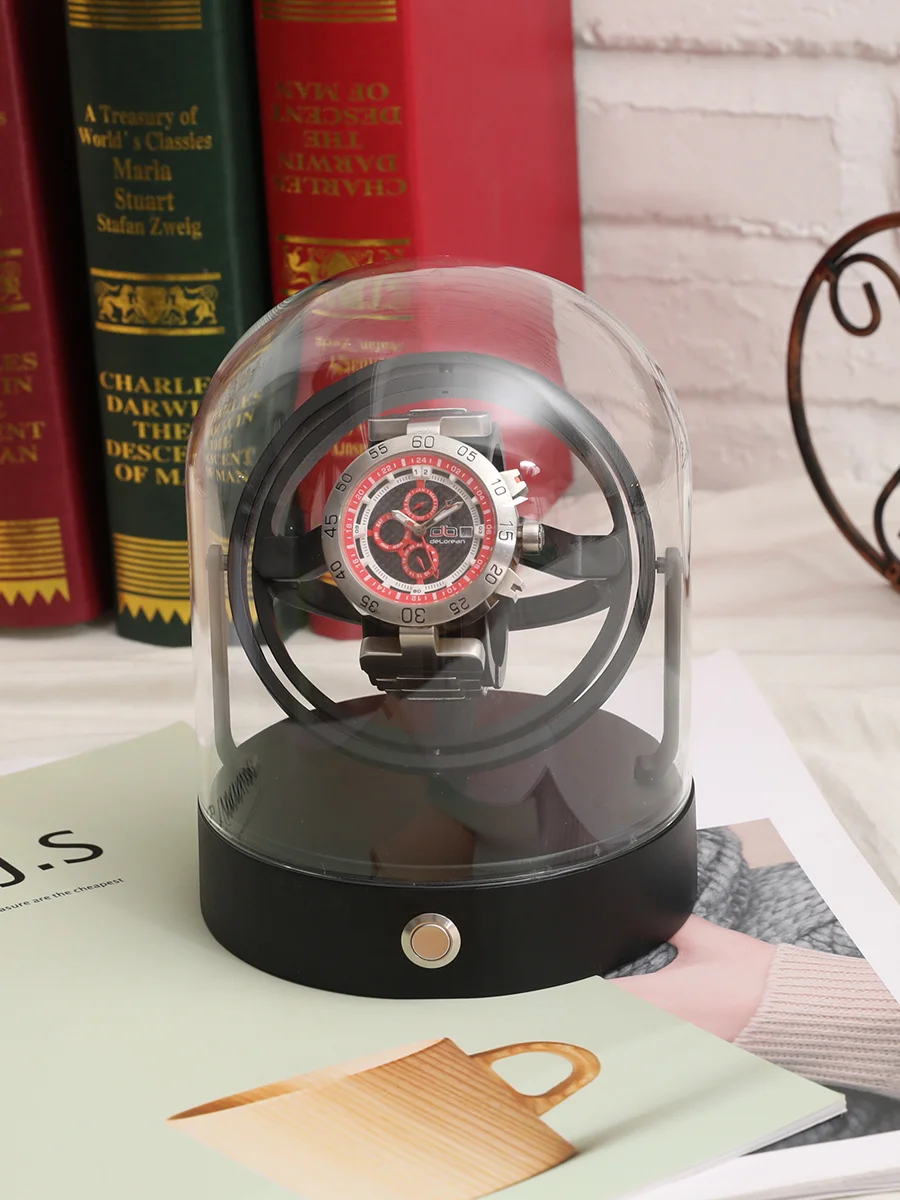 Luxury Automatic Watch Winder Box for Mechanical Watches, Metal Case Storage Display Organizer with Silent Motor, Adjustable Rotation Modes, LED Illumination, Secure & Elegant Watch Display for Home or Office - 图片 3