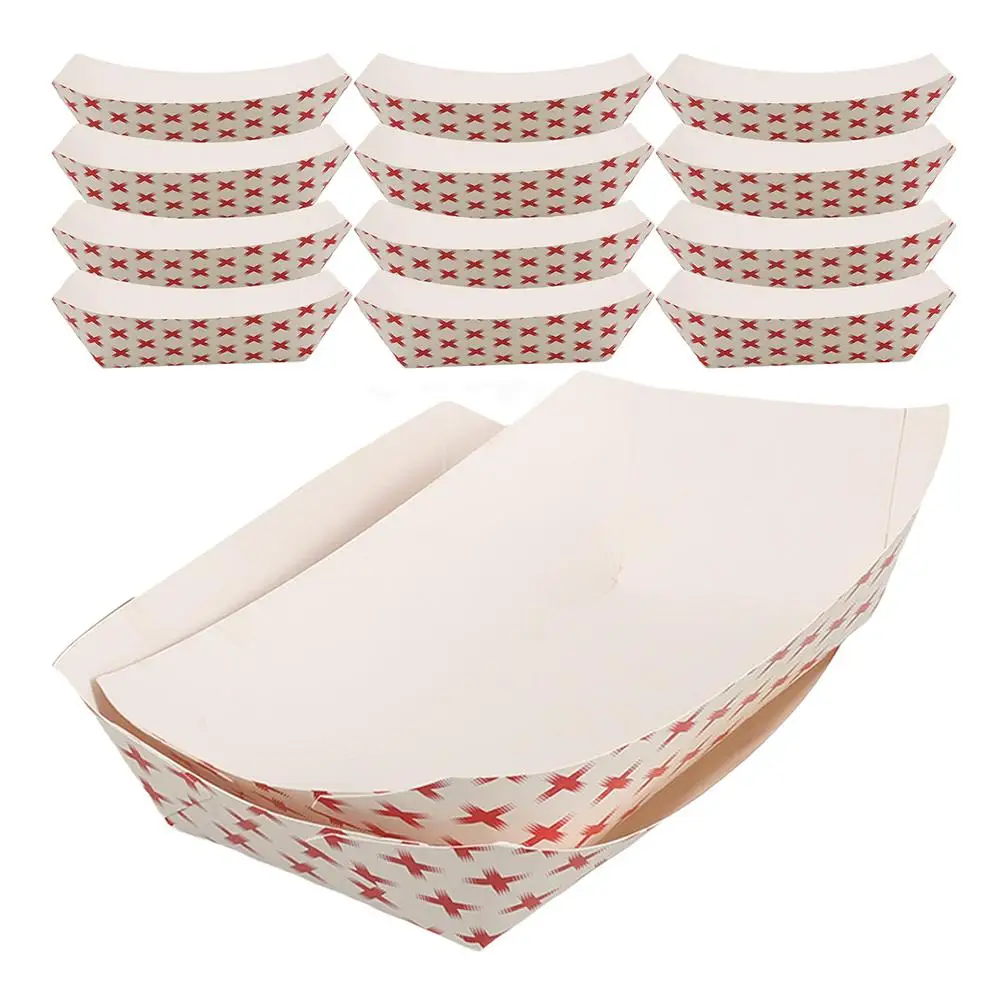 50pcs Disposable Paper Sandwich and Hot Dog Boxes, Kraft Food Boat Trays for Takeout, Picnic, BBQ, Fried Foods, and Party Snacks 33