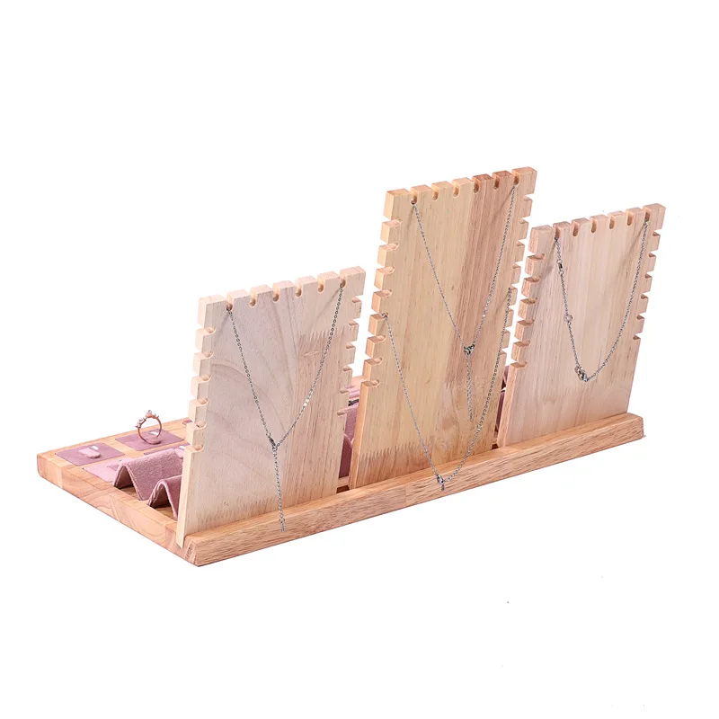 Jewelry Display Tray Set with Multiple Compartments for Necklace, Bracelet, Earrings & Ring – Velvet or PU Leather Organizer Stand, Elegant Jewelry Storage Props for Shop Counter or Home Showcase