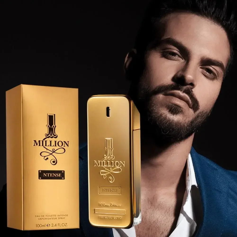100ML Golden Million Gold Brick Men's Perfume Bottle with Fine Mist Spray and Luxury Gift Box, Long-Lasting Woody Fragrance, Masculine Eau De Parfum for Daily Wear and Special Occasions, Multiple Bottle Materials, Factory Direct Supply