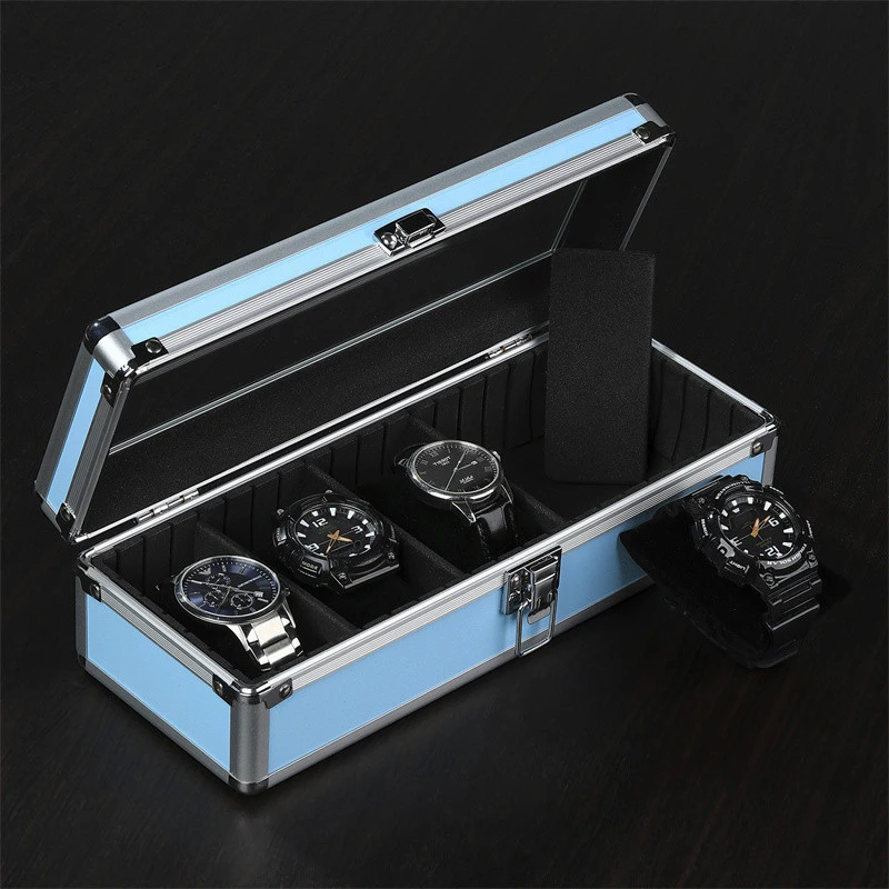 Aluminum Watch Display Case with 1/3/5 Slots, Portable Suitcase Organizer for Men & Women, Multifunctional Clock Storage Box, Watch Stand Holder, Jewelry Storage and Travel Case with Secure Compartments 18