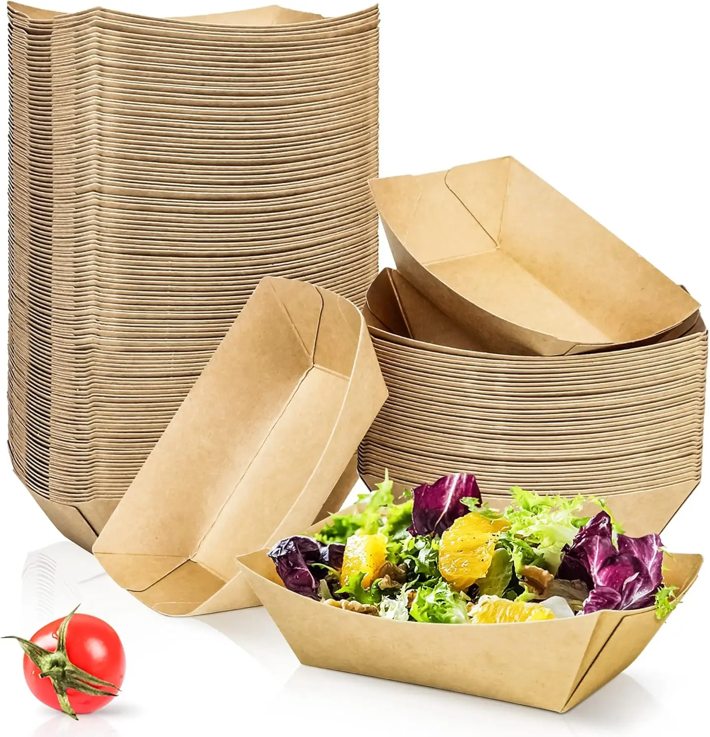 20/50/100 Pack Disposable Food Trays for Parties Festivals Birthday Events Catering Use, Waterproof and Oil-Resistant Snack Boxes Ideal for Hot Dogs Fries Snacks Serving - 图片 5