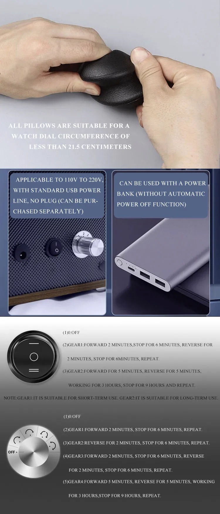 Luxury 3-Slot Automatic Watch Winder Box in Black PU Leather with Silent Motor, Real-Time Rotation Modes, Secure Leatherette Display Case for Mechanical Watches, Ideal Storage and Gift Solution 4