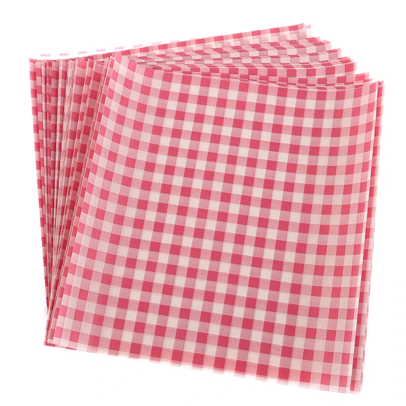 50 Sheets Greaseproof Wax Paper – Multi-Color Oil-Proof Food Wrapping Sheets for Sandwich, Burger, Fries, Bread, Macarons, Pizza, Desserts – Baking & Kitchen Packaging Supplies 50pcs - 图片 11
