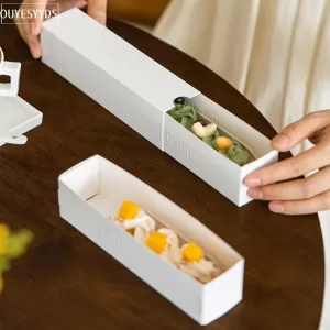 50PCS Rectangle French Napoleon Mousse Boxes, DIY Mini Cake Packaging, Waterproof and Oilproof Dessert Containers for Bakery, Pastry, Pudding, Chocolate, Takeout, Party and Home Use