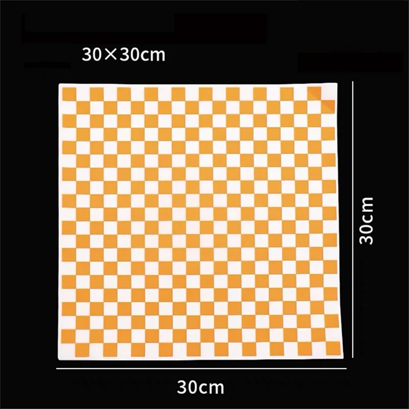 Colorful Grid Pizza & Fried Food Oil-Proof Paper Sheets, 1000PCS Bulk Lot for Hamburger Wrapping, Pastry Liner, Baking, Fast-Food Service, Restaurant, Home & Party Use, 30x30cm 4