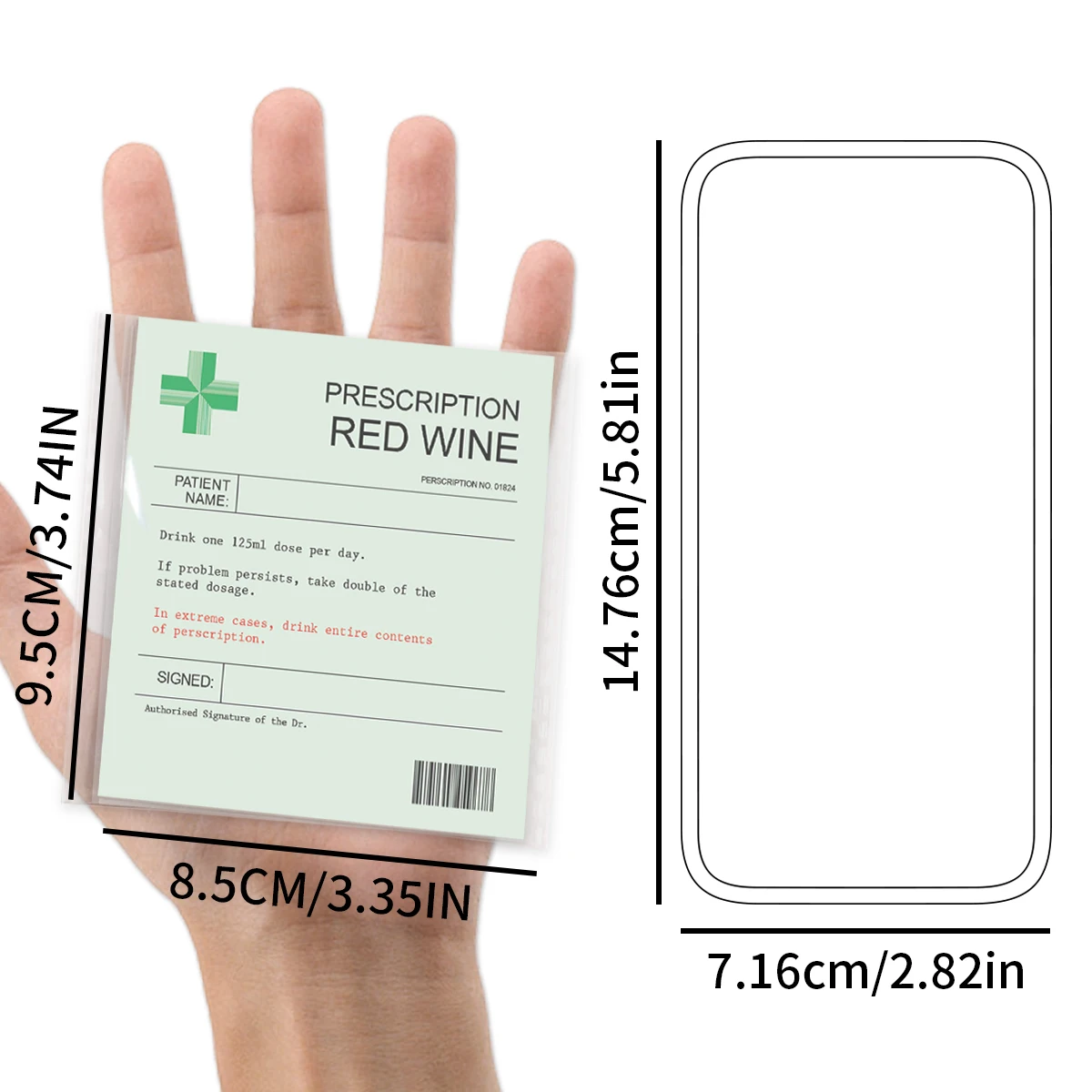 6-Pack Prescription-Themed Wine Bottle Stickers – Funny Christmas & Holiday Vinyl Labels for Birthday, Anniversary, Party Gifts, and Wine Decoration