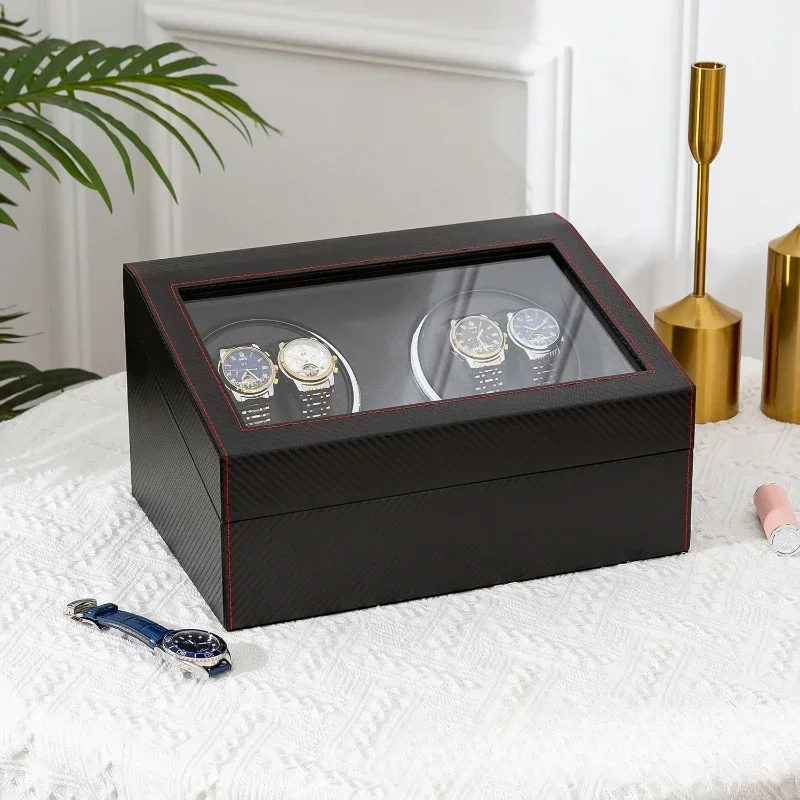 Ultra-Quiet Automatic Watch Winder Box with LED Lighting, Rotating Display for Mechanical Watches, Luxury Organizer Storage Case for Multiple Timepieces, Elegant Gift Choice for Collectors - 图片 2