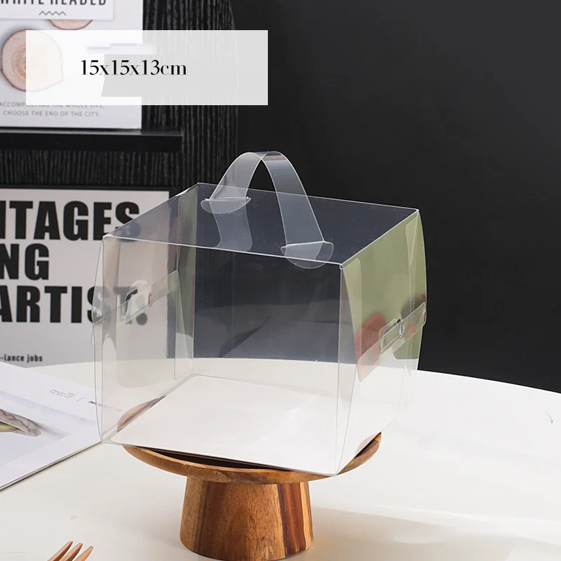 50pcs Transparent Cake Boxes with Handles, Plastic Cupcake and Chocolate Gift Boxes, Mini Sweet Packaging Supplies for Wedding Favors, Desserts, Pastries, Birthday and Event Gifts 2