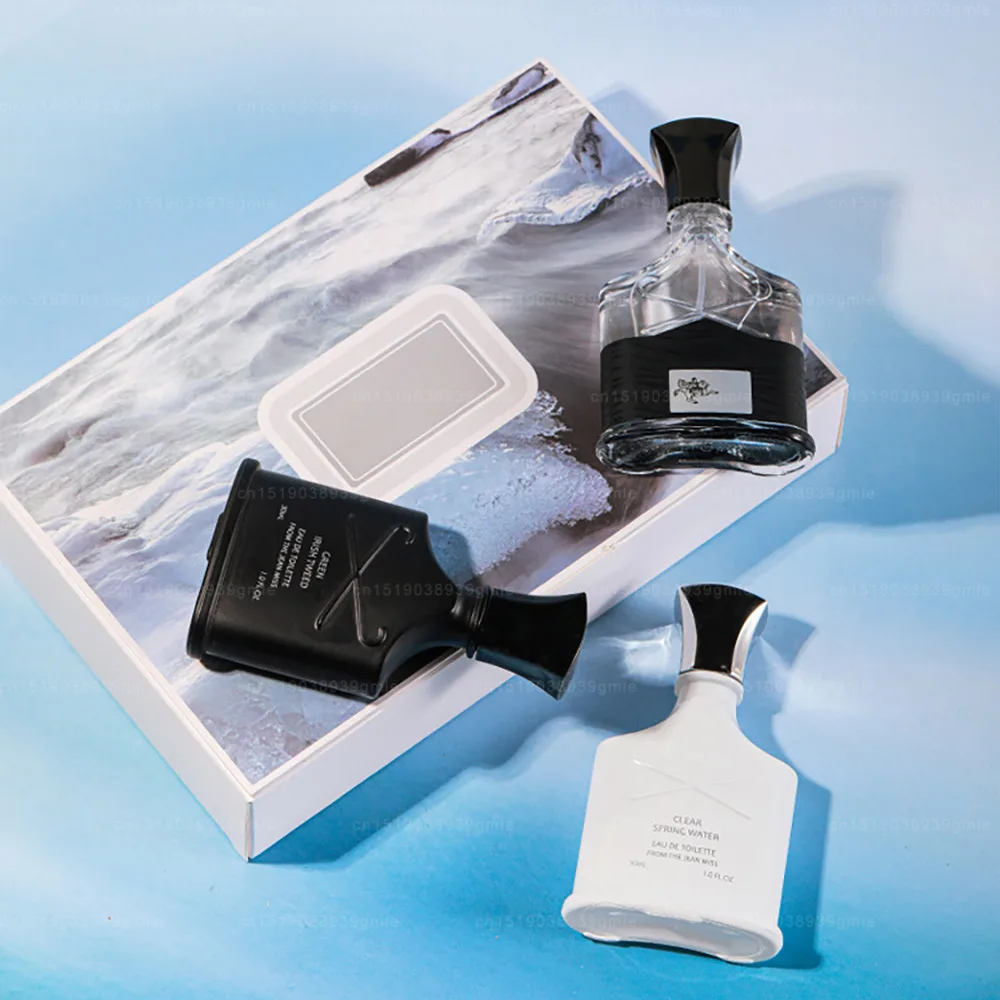 3-Piece Men's Perfume Set 90ML Each with Fine Mist Atomizers and Luxury Gift Boxes, Multiple Bottle Materials Including Glass, Acrylic, PET or Metal, Long-Lasting Cologne Scent, Charming Male Fragrance, Factory Direct Supply 2