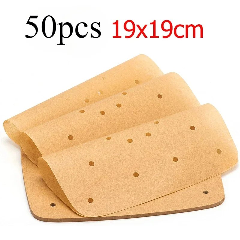 50/100 Pcs Square Air Fryer Parchment Paper Liners – Upgraded Disposable Baking Paper with Perforated Design for Frying, Cooking, Steaming and Oven Use - 图片 9