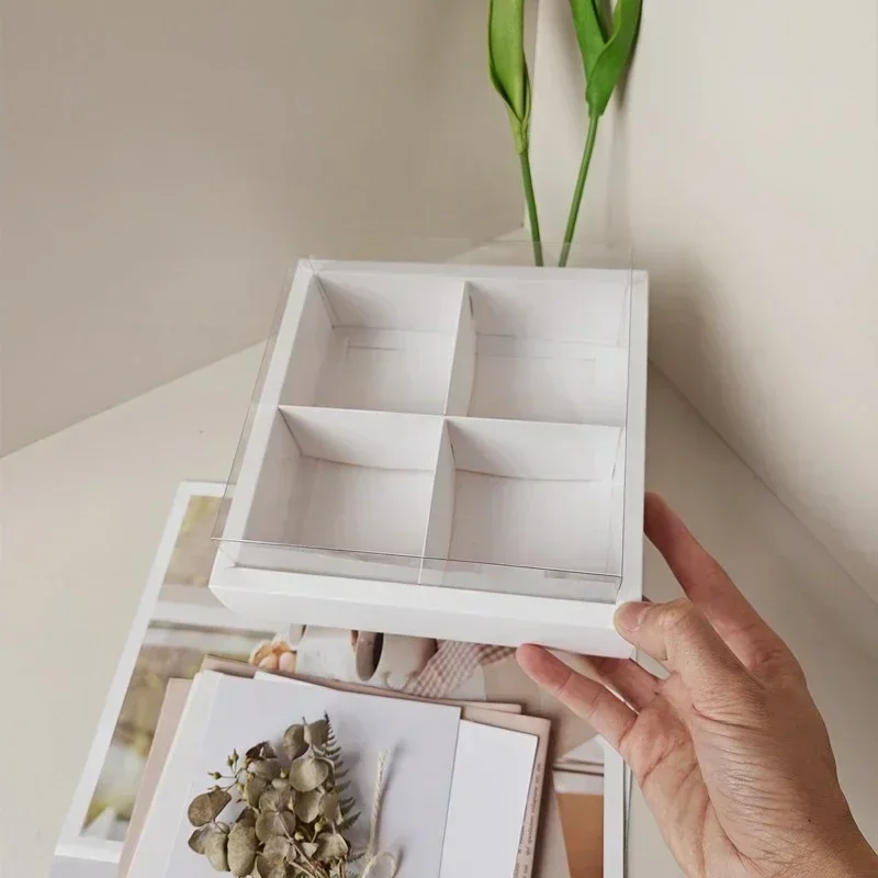 PET Transparent Dessert Grid Box with 6 or 9 Compartments, Kraft Paper Cake Baking Packaging, Cupcake Holder, Multi-Lattice Sweet Treat Container, Bakery Takeaway, Party and Wedding Dessert Organizer - 图片 2