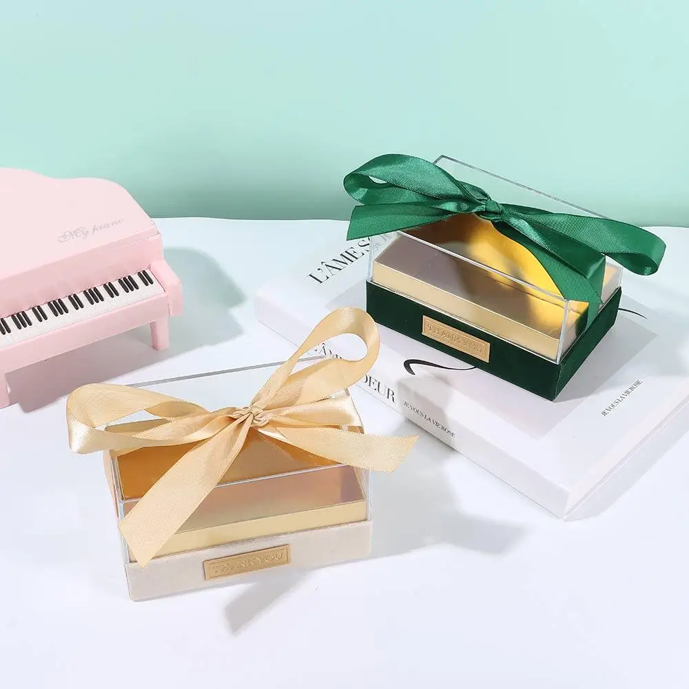 Clear Acrylic Gift Box with Elegant Bow – Transparent Luxury Packaging for Birthday Parties, Weddings, Valentine’s Day, and Special Occasions, Ideal for Presenting Hand Gifts and Keepsakes 7