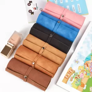 Travel Watch Organizer | 5-Slot Full Grain Leather Watch Band Roll Organizer, Handmade Portable Travel Case with Zipper Closure, Elegant Storage Box for Wristwatch Straps, Jewelry and Accessories, Easy Carry for Watch Lovers