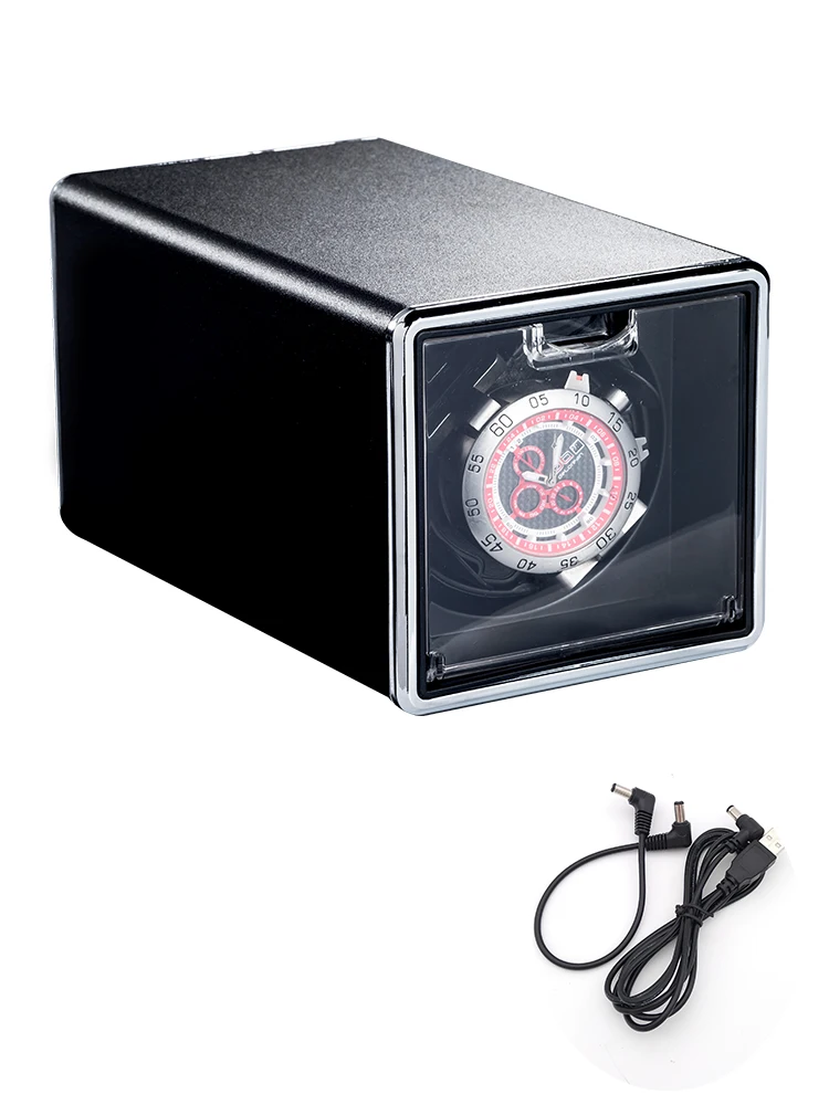 Luxury Automatic Watch Winder Box for Mechanical Watches with USB and Battery Option, Metal and Leather Construction, Adjustable Rotation Modes, Silent Operation, LED Display, Ideal Watch Storage Organizer 6
