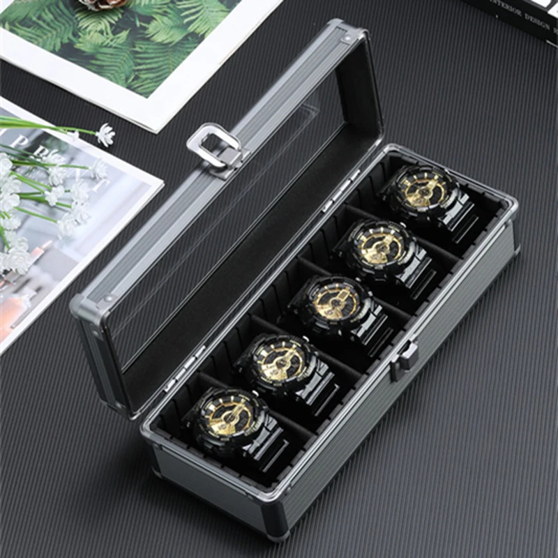 Aluminum Watch Display Case with 1/3/5 Slots, Portable Suitcase Organizer for Men & Women, Multifunctional Clock Storage Box, Watch Stand Holder, Jewelry Storage and Travel Case with Secure Compartments - 图片 4