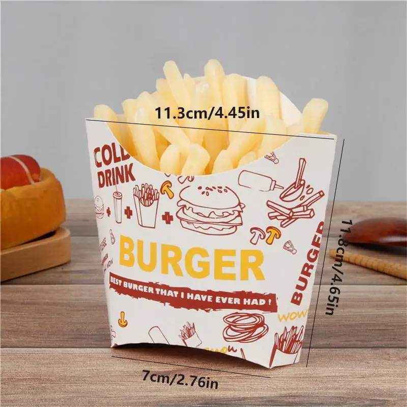 50PCS Disposable Paper French Fry Box Cups for Snacks, Charcuterie, Fruit, Salad and Fries – Eco-Friendly Takeout Packaging Containers for Food Trucks, Parties, Picnics, Catering, and DIY Snack Holders - 图片 7