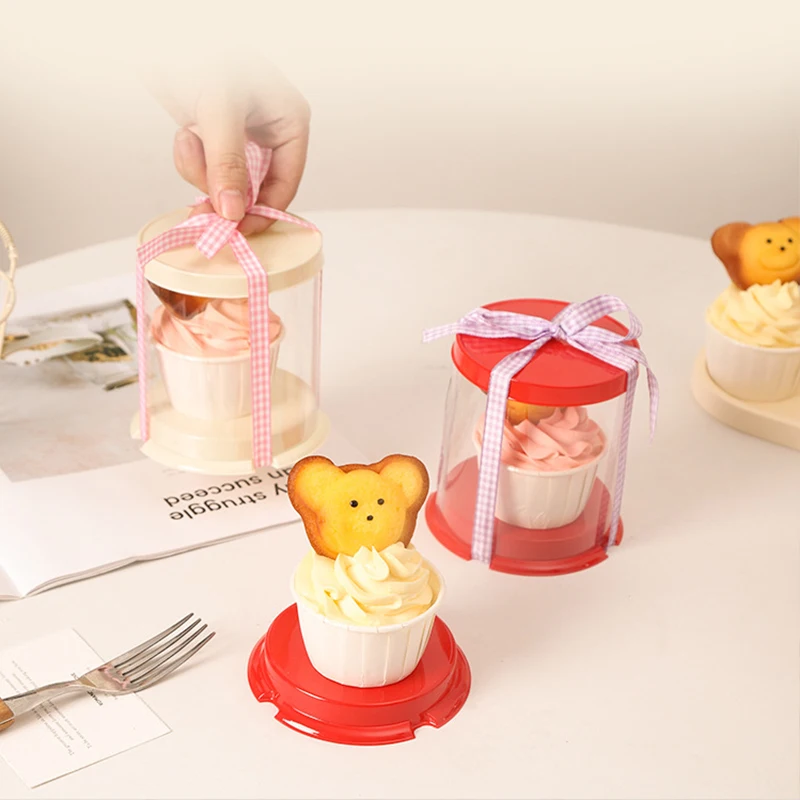 10pcs Transparent Plastic Cupcake Packaging Boxes, Dessert Gift Boxes for Cake, Party, Wedding, Birthday, Baking Decoration Supplies, Reusable Clear PET Containers 5