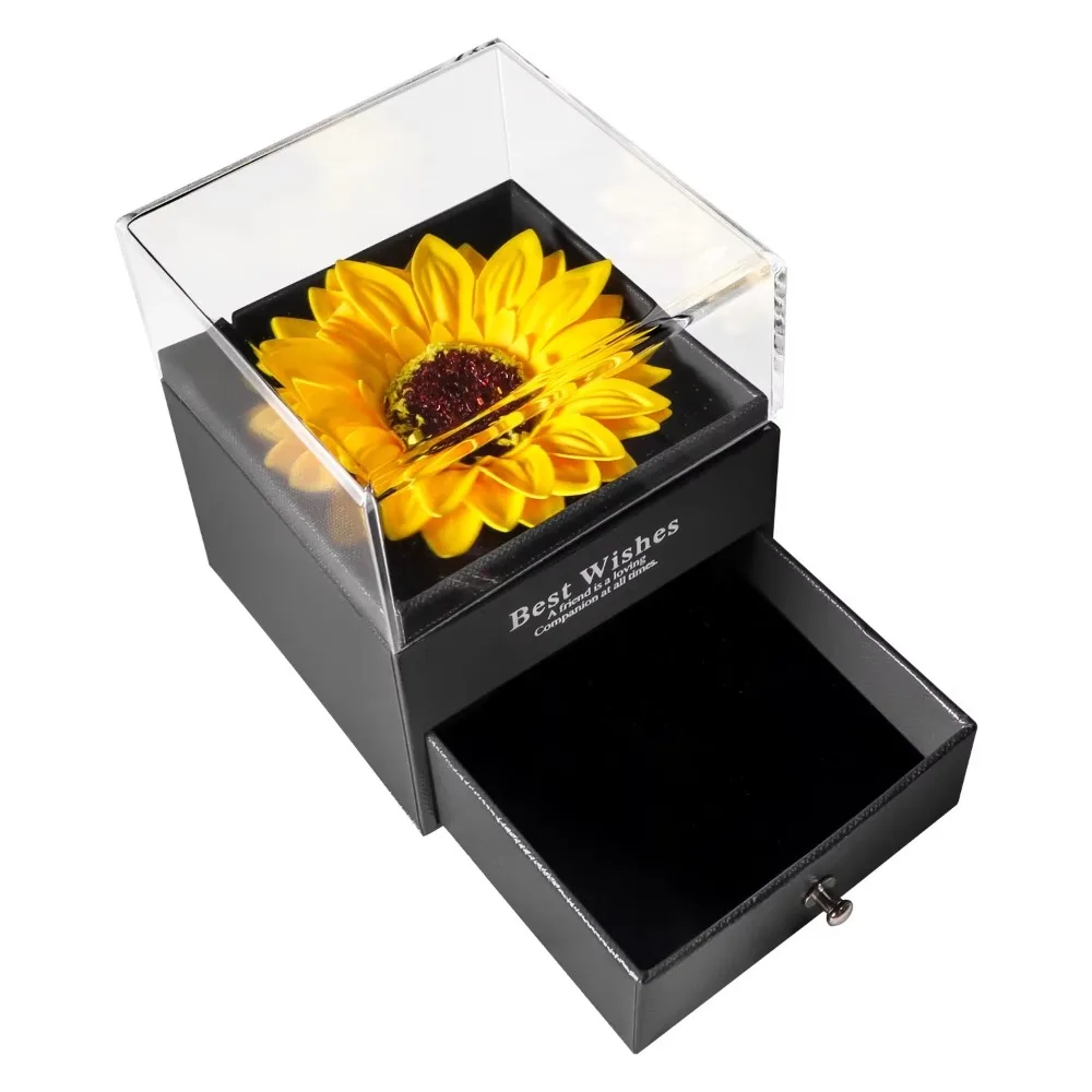 Stainless Steel Sunflower Necklace with Gift Box | Cubic Zirconia “I Love You Sunshine” Jewelry Packaging Box for Birthday Wedding Proposal Romantic Gift Presentation Stainless Steel Sunflower Necklace with Gift Box | Cubic Zirconia “I Love You Sunshine” Jewelry Packaging Box for Birthday Wedding Proposal Romantic Gift Presentation