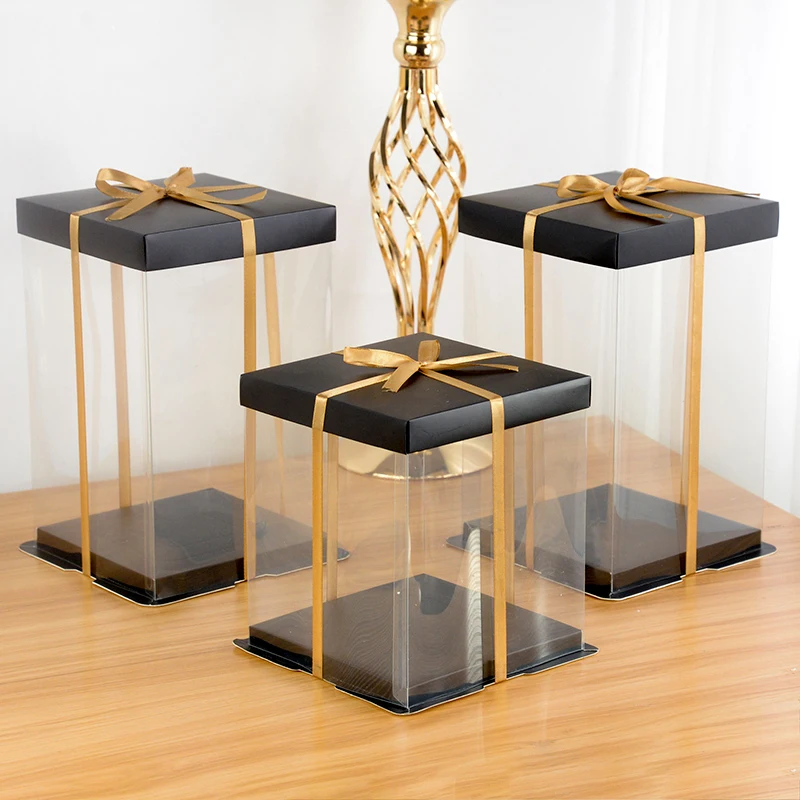 Clear PVC Gift Box – Crystal Display Packaging Case for Rose Bears, Cakes, Wedding Favors, Birthday & Christmas Gifts – Decorative Dessert Box for Retail, Display, Events & Keepsakes 2