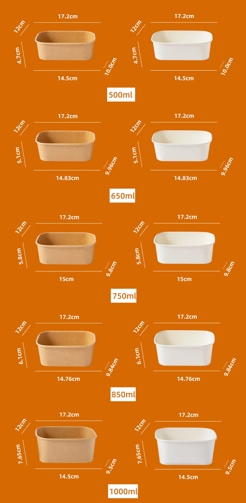 10Pcs Disposable Paper Lunch Boxes with Lids, Eco-Friendly Takeaway Containers, Kraft Food Storage Boxes for Fruit, Salad, Cake, Snacks, Meal Prep, Picnic, Party, Catering, Kitchen Accessories 1