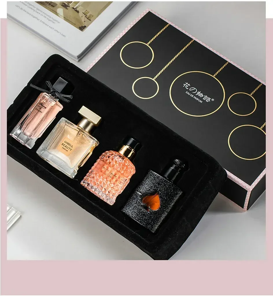 Original 105ml Women’s Empty Perfume Bottle Gift Set – 4-Piece Refillable Glass Containers with Elegant Presentation Box, Ideal for Cosmetic Storage, Travel, DIY Fragrance, or Retail Display 1
