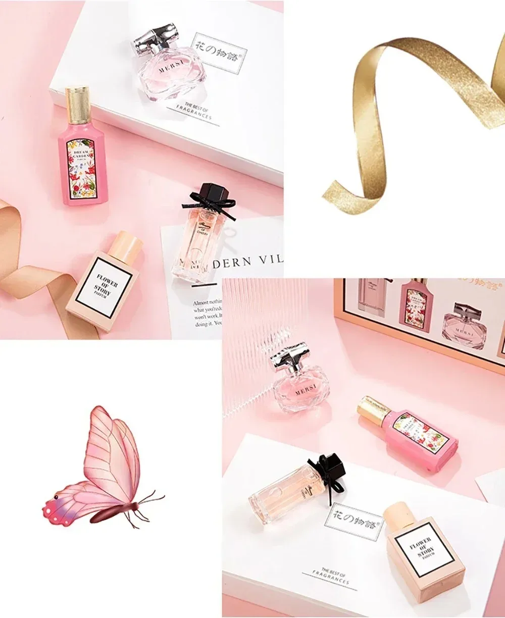 Luxury 4-Piece Perfume Bottle Set with Gift Box – Multi-Material Crystal, Glass, Acrylic, Ceramic, Wood & Metal Containers with Weighted Base, Satin-Lined Rigid Packaging for Elegant Display, Travel, and Premium Gifting - 图片 3