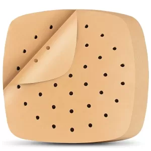 50/100 Pcs Square Air Fryer Parchment Paper Liners – Upgraded Disposable Baking Paper with Perforated Design for Frying, Cooking, Steaming and Oven Use