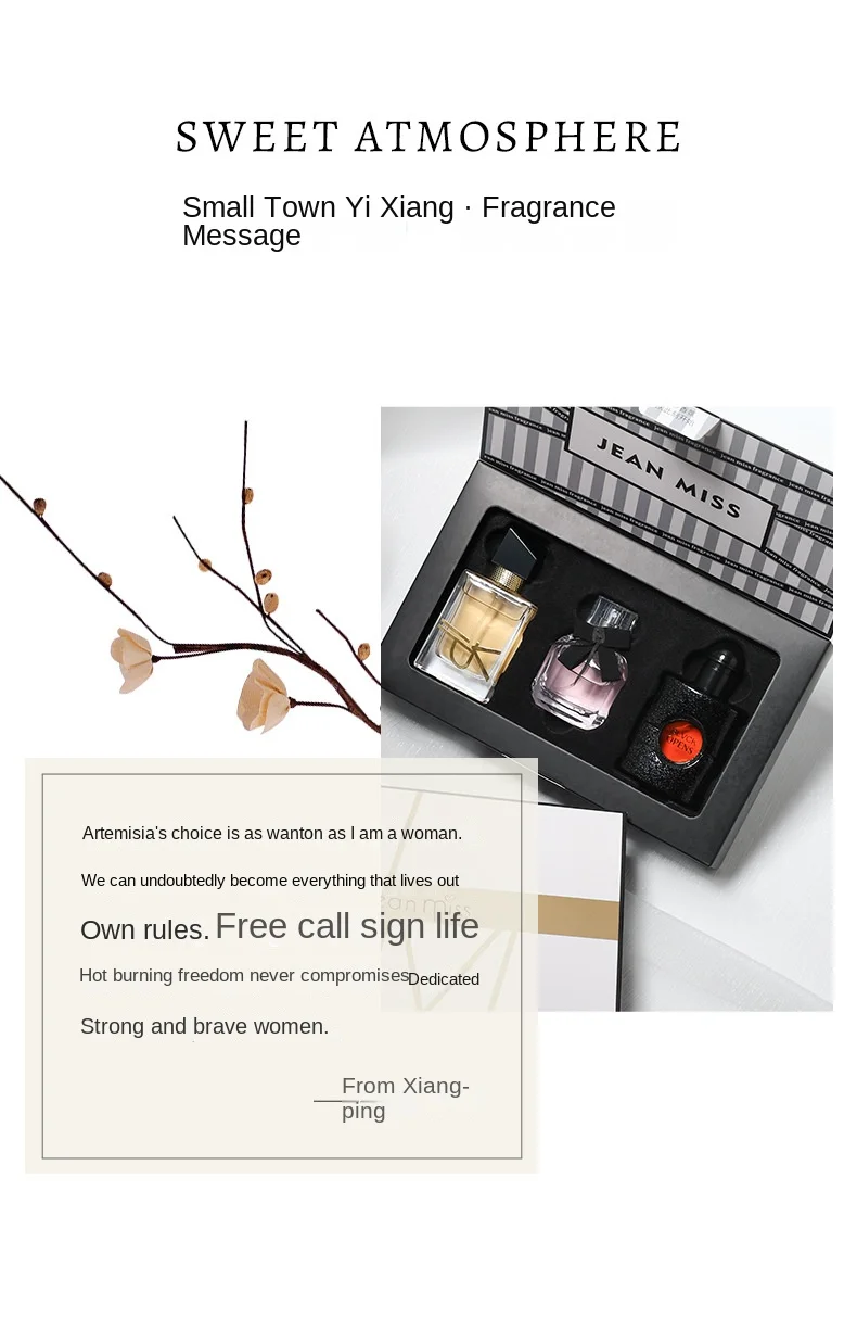 30ML Women’s Perfume 3-Piece Gift Set with Luxury Bottles and Fine Mist Spray, Fresh Floral & Fruity Fragrance Eau De Parfum, Long-Lasting Feminino Perfumes, Multiple Bottle Materials, Factory Direct Supply 1