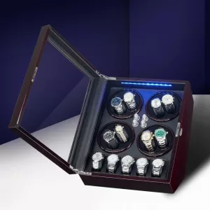 Luxury 8+5 Slot Automatic Watch Winder Box for Mechanical Watches, Rotating Clock Storage Cabinet with Silent Motor, Adjustable Rotation Modes, LED Display, Secure Organizer for Watch Collection