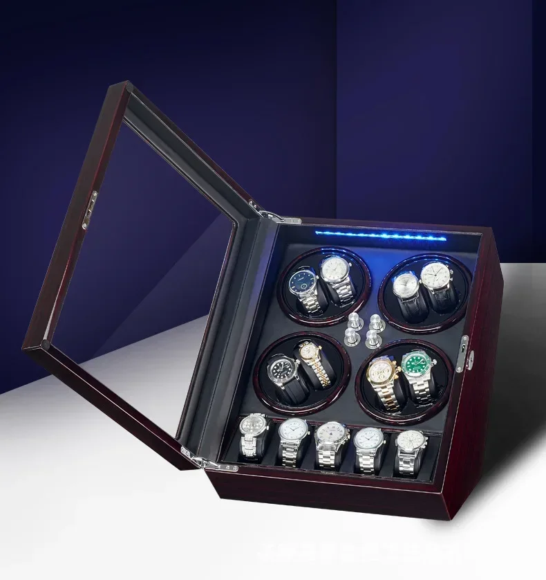 Luxury 8+5 Slot Automatic Watch Winder Box for Mechanical Watches, Rotating Clock Storage Cabinet with Silent Motor, Adjustable Rotation Modes, LED Display, Secure Organizer for Watch Collection - 图片 3