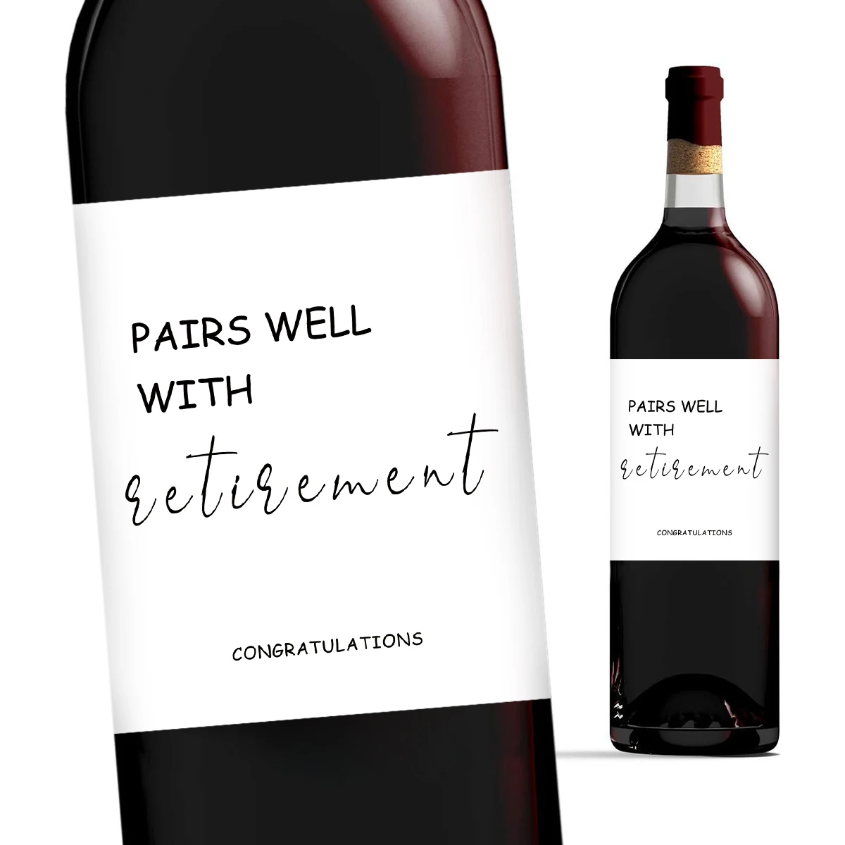4-Pack Humorous Wine Bottle Stickers – Funny Retirement-Themed Self-Adhesive Labels for Men & Women, Party Gifts, Anniversary Celebrations, and Wine Decor