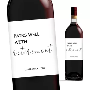 4-Pack Humorous Wine Bottle Stickers – Funny Retirement-Themed Self-Adhesive Labels for Men & Women, Party Gifts, Anniversary Celebrations, and Wine Decor