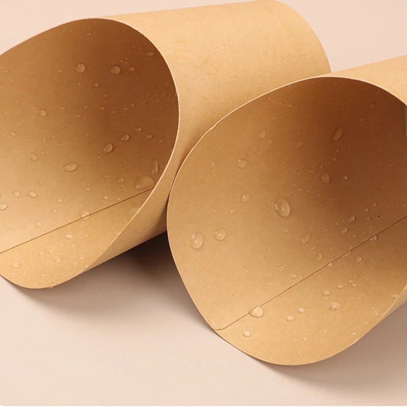 50pcs Disposable Kraft Paper French Fries Holders, Snack and Dessert Cups, Potato Chips Containers, Charcuterie Cups for Parties, Weddings, Birthday Celebrations, Catering, Takeout, Eco-Friendly Food Service 3