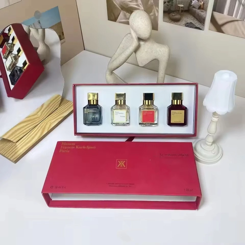 120ml Luxury Perfume Bottle and Gift Box Set – 4 × 30ml Empty Refillable Containers in Glass PET Acrylic or Metal with Alloy ABS or Wooden Caps, Premium Paperboard Kraft or Recycled Boxes, Matte Glossy or Embossed Finish