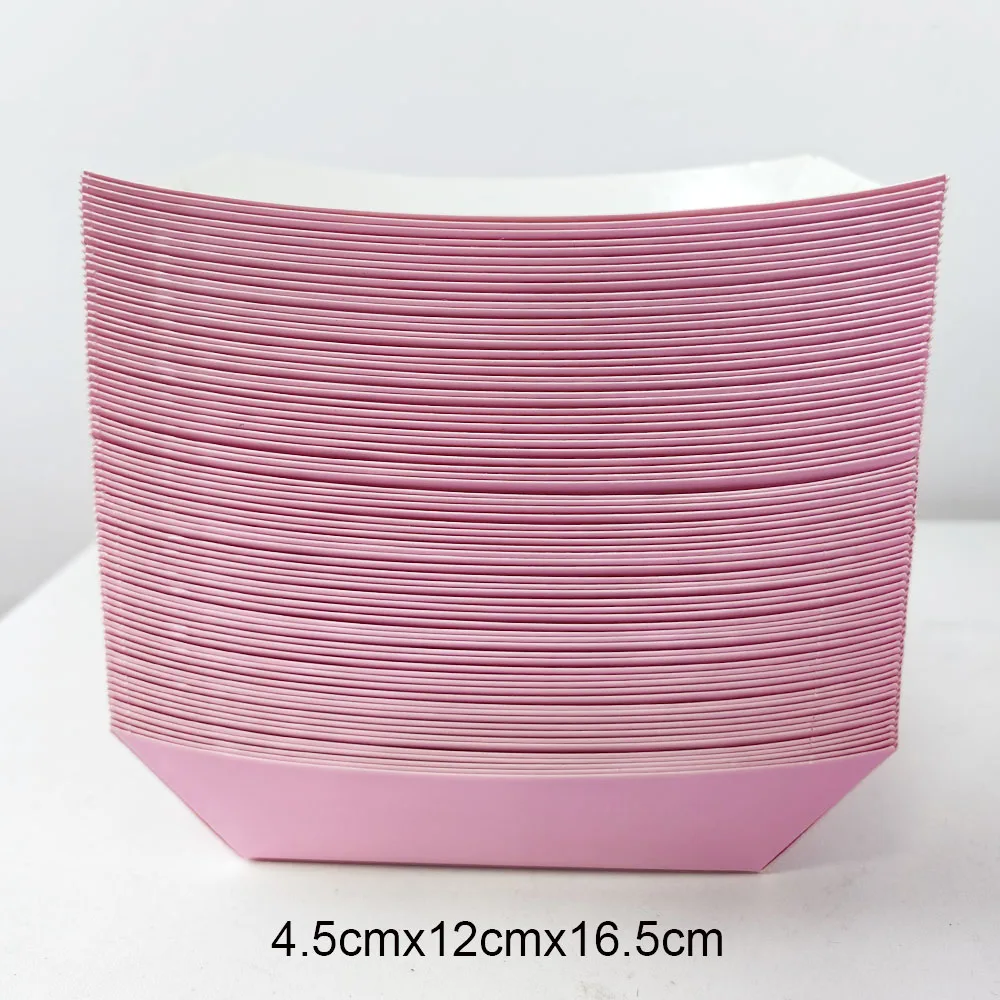 6/12/24PCS Disposable Paper Food Trays – Solid Color Snack Boats for Popcorn, Fries, Nachos, Burgers – Black/White/Blue/Yellow Party Serving Containers for Birthday, Baby Shower, Picnic, Carnival 8