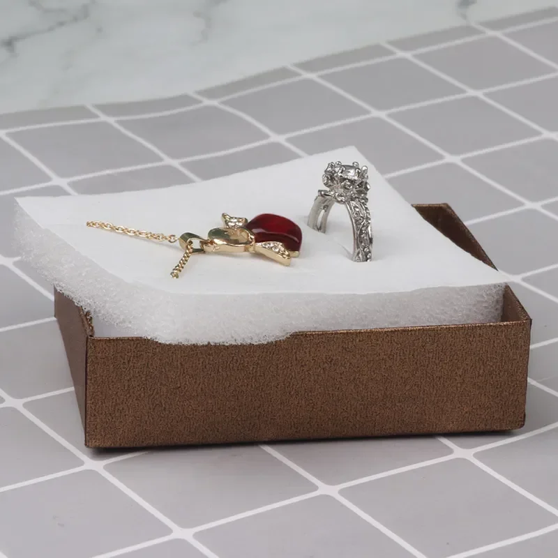 Velvet Metal Necklace Holder and Cardboard Jewelry Gift Box with Butterfly Bow – Sponge Lined Rectangle Packaging for Rings, Bracelets, Earrings and Necklaces – Elegant Jewelry Display and Storage